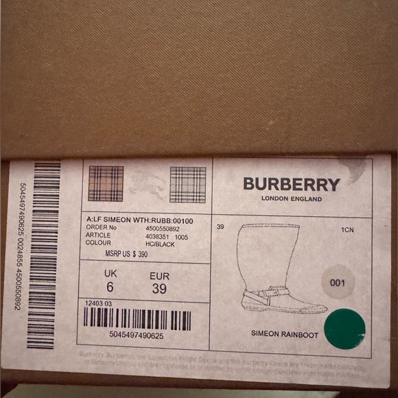Burberry Simeon Rainboot - Picture 1 of 6